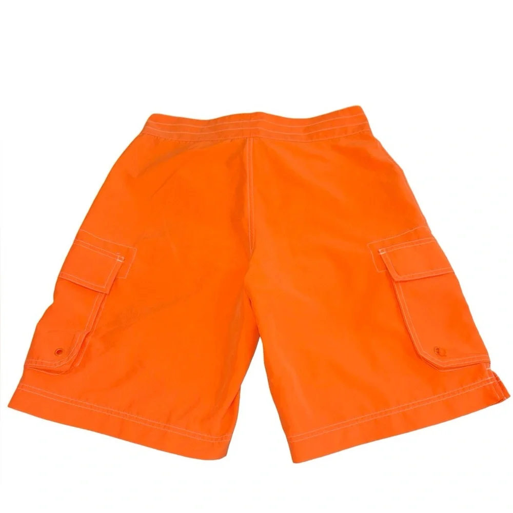 J.Crew Orange Cargo Swim Trunks Men’s Size 32 Board Shorts Beach Summer